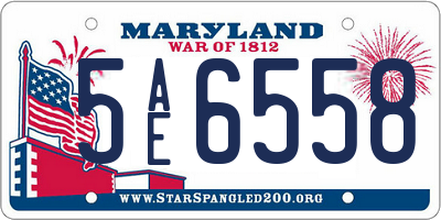 MD license plate 5AE6558