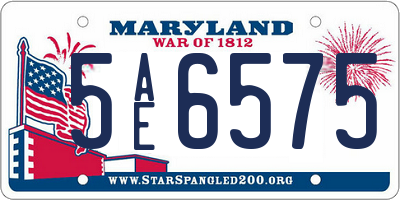 MD license plate 5AE6575