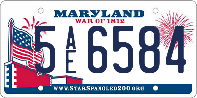 MD license plate 5AE6584
