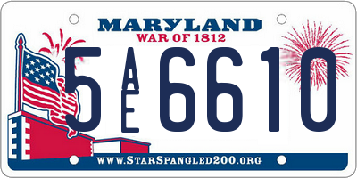 MD license plate 5AE6610