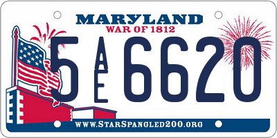 MD license plate 5AE6620
