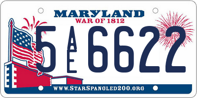 MD license plate 5AE6622