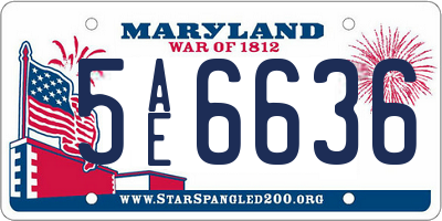 MD license plate 5AE6636