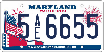 MD license plate 5AE6655
