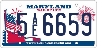 MD license plate 5AE6659