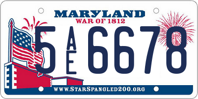 MD license plate 5AE6678