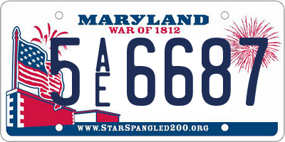MD license plate 5AE6687