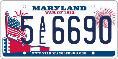 MD license plate 5AE6690