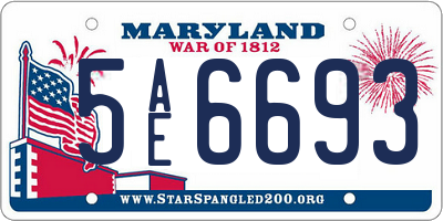 MD license plate 5AE6693