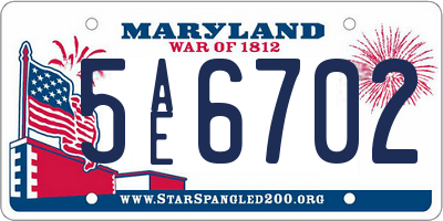 MD license plate 5AE6702