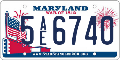 MD license plate 5AE6740