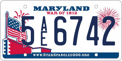 MD license plate 5AE6742
