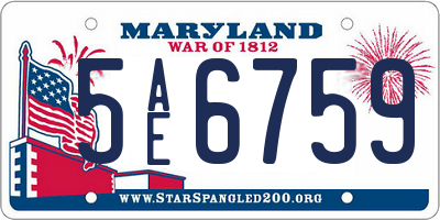 MD license plate 5AE6759