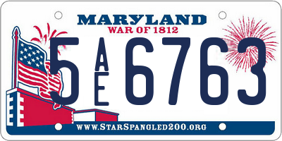 MD license plate 5AE6763