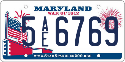 MD license plate 5AE6769