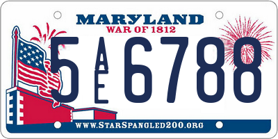 MD license plate 5AE6788