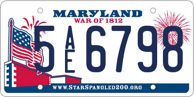 MD license plate 5AE6798