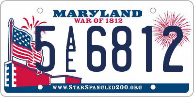 MD license plate 5AE6812