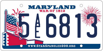 MD license plate 5AE6813