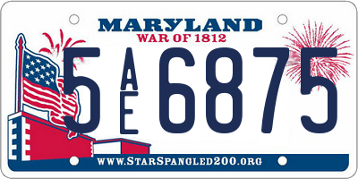 MD license plate 5AE6875