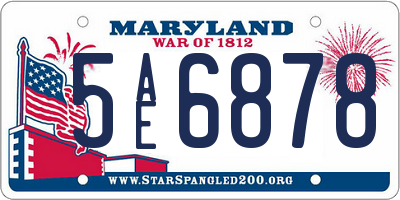 MD license plate 5AE6878
