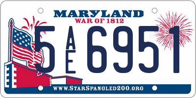 MD license plate 5AE6951