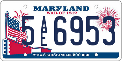 MD license plate 5AE6953