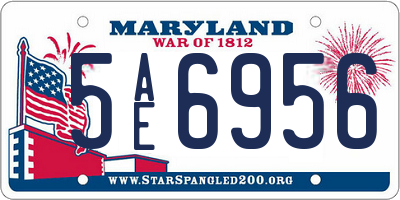 MD license plate 5AE6956