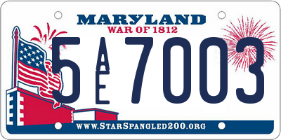 MD license plate 5AE7003