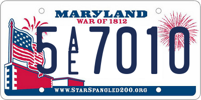 MD license plate 5AE7010