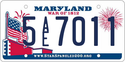 MD license plate 5AE7011