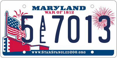 MD license plate 5AE7013