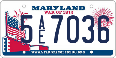 MD license plate 5AE7036