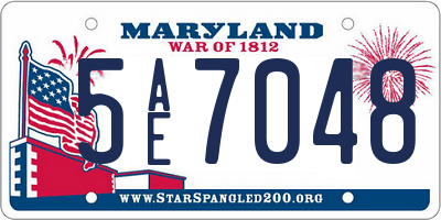 MD license plate 5AE7048