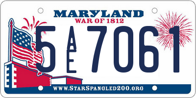 MD license plate 5AE7061