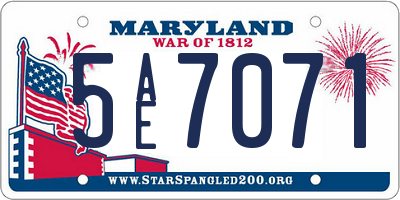 MD license plate 5AE7071