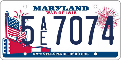 MD license plate 5AE7074