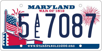 MD license plate 5AE7087