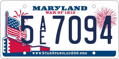 MD license plate 5AE7094