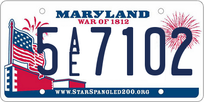 MD license plate 5AE7102