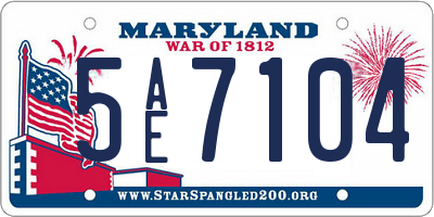 MD license plate 5AE7104