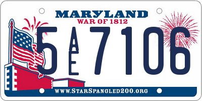 MD license plate 5AE7106