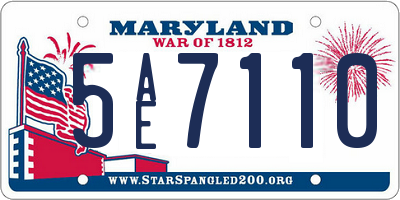 MD license plate 5AE7110