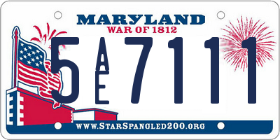 MD license plate 5AE7111