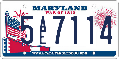 MD license plate 5AE7114