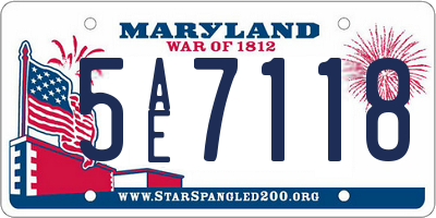 MD license plate 5AE7118