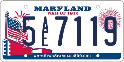 MD license plate 5AE7119