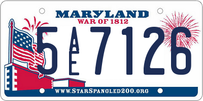 MD license plate 5AE7126