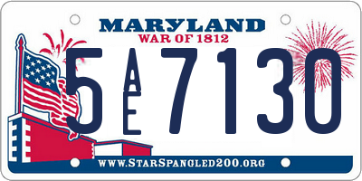 MD license plate 5AE7130