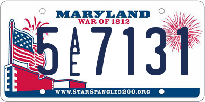 MD license plate 5AE7131